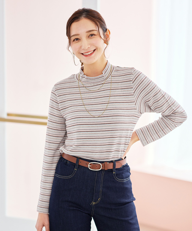 ジャカード ハイネック プルオーバー