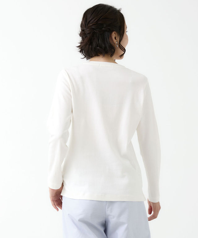 クロコモチーフ チェーンステッチ風 プリントTシャツ