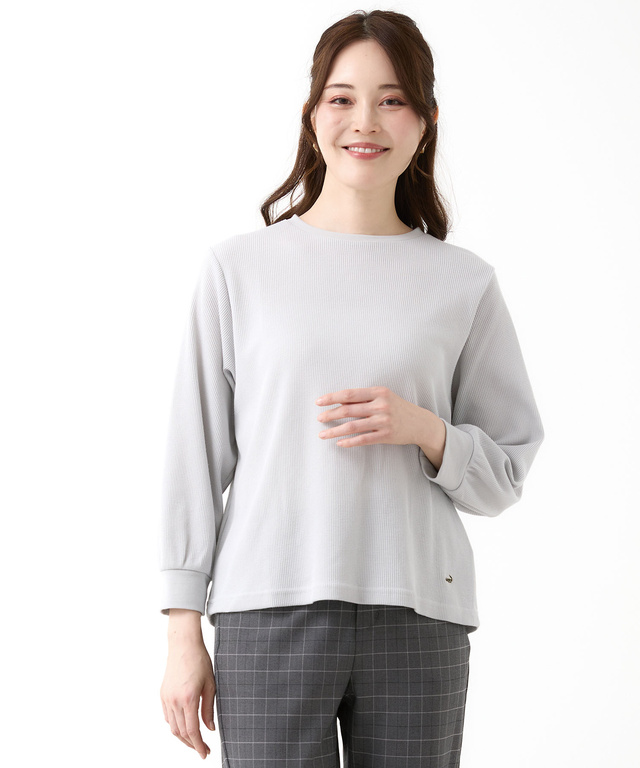 ワッフル生地 長袖カットソー