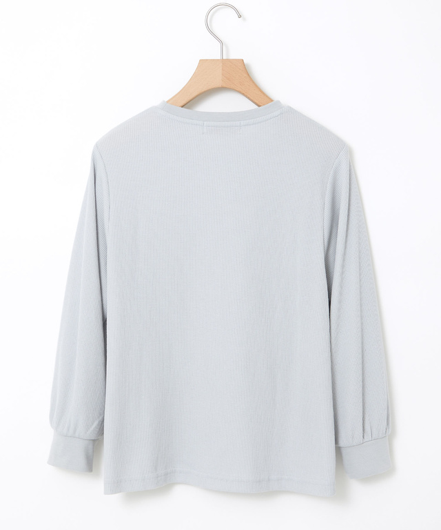 ワッフル生地 長袖カットソー