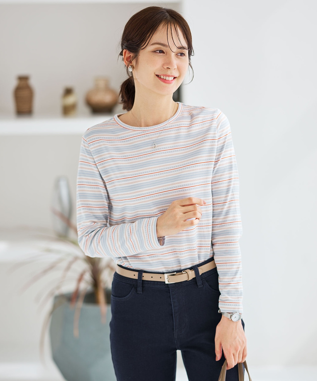 マルチボーダー プルオーバー カットソー