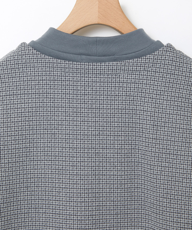 千鳥柄ドッキング デザインカットソー