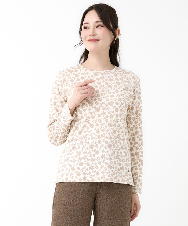 総柄プリント スムース カットソー