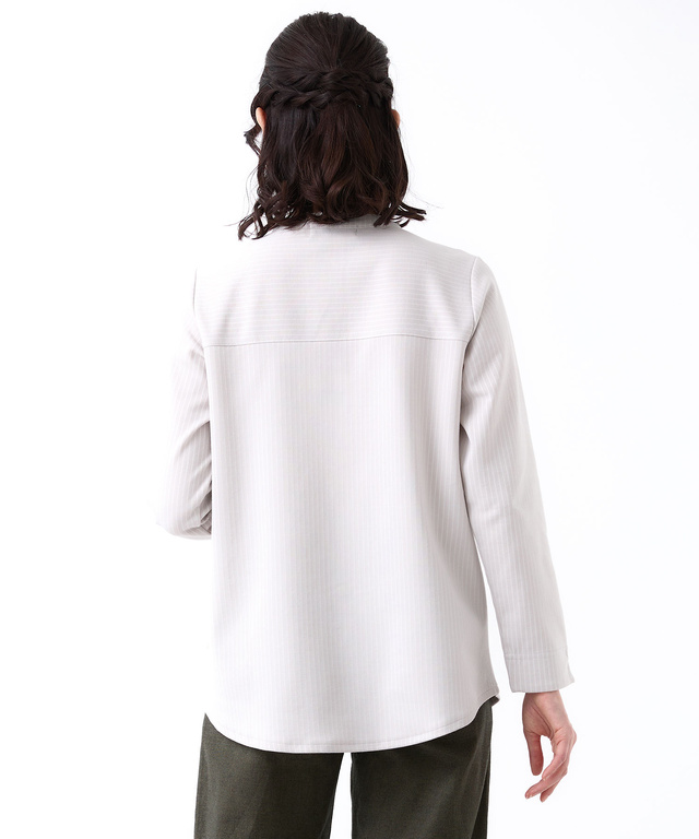 ストライプ ヘンリーネック チュニック