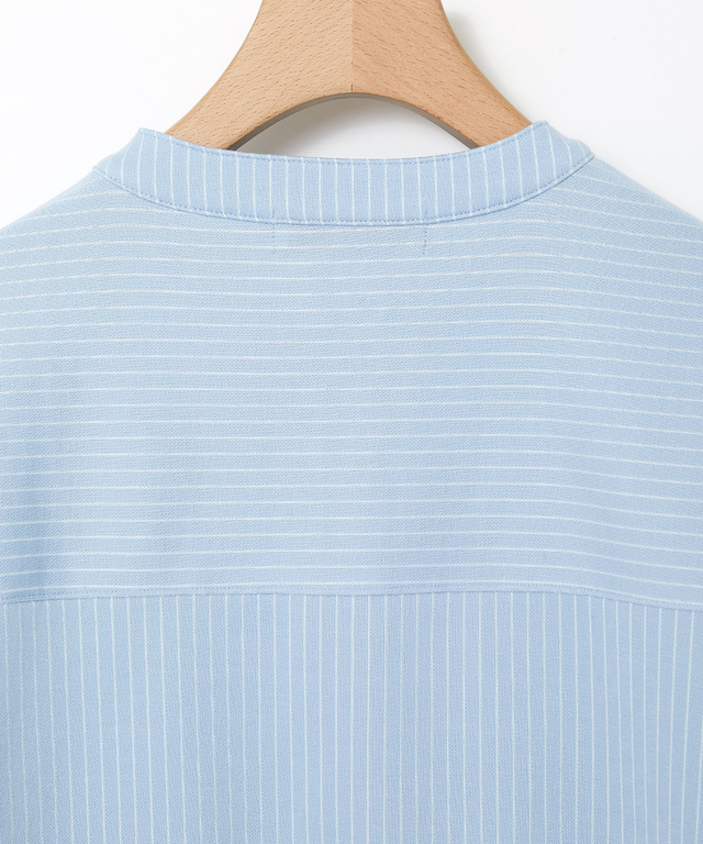 ストライプ ヘンリーネック チュニック