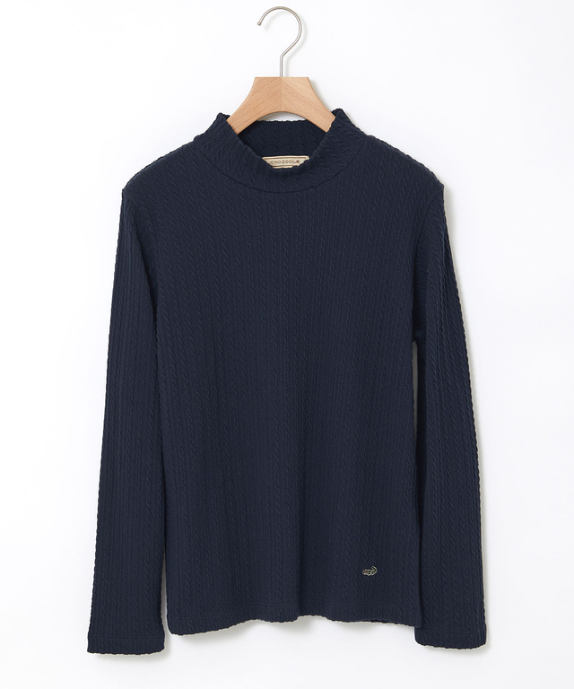 ケーブル柄 ハイネック カットソー【オンラインショップ限定】