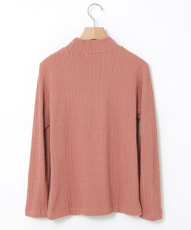 ケーブル柄 ハイネック カットソー【オンラインショップ限定】