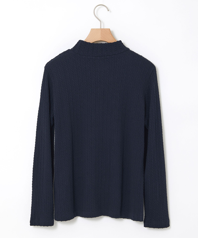 ケーブル柄 ハイネック カットソー【オンラインショップ限定】