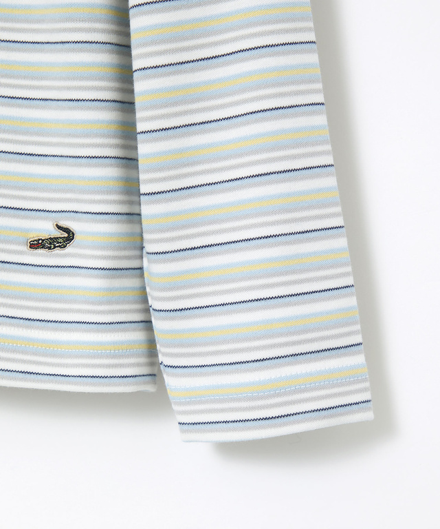 マルチボーダー スムース ハイネックカットソー