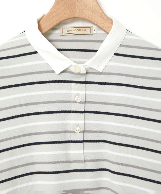 ボーダー 長袖 ポロシャツ