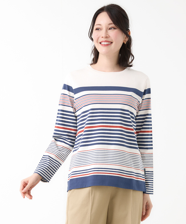 パネルボーダー 長袖 Tシャツ