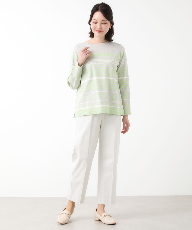 パネルボーダー 長袖 Tシャツ