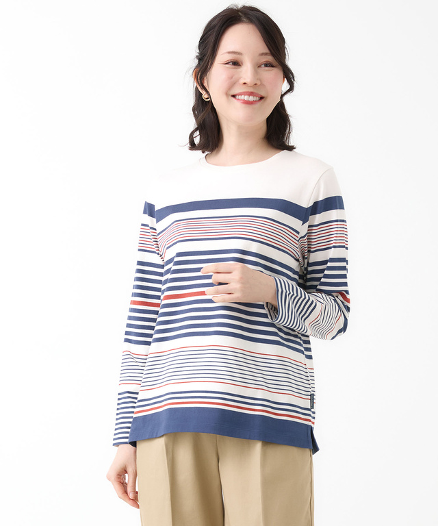 パネルボーダー 長袖 Tシャツ