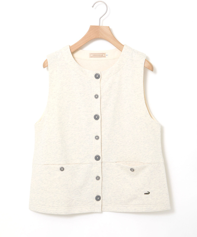 ミニ裏毛 ボタン ベスト