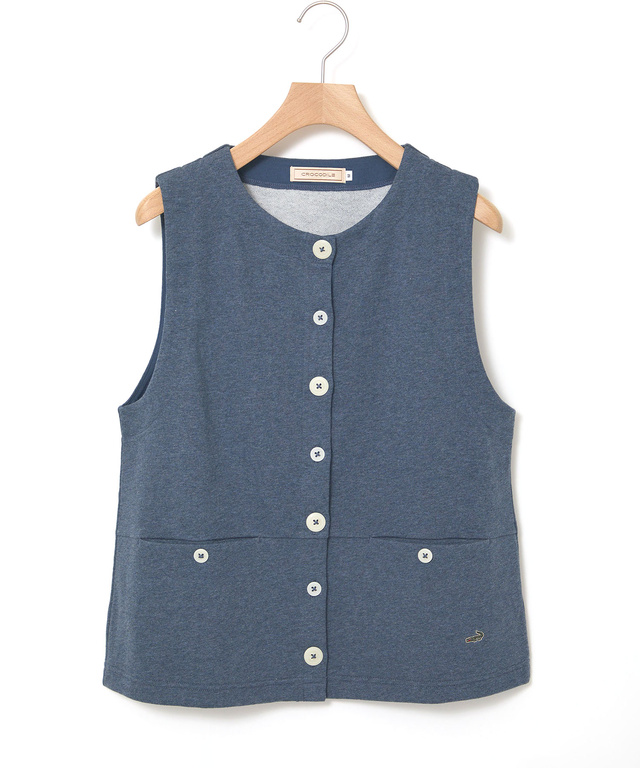 ミニ裏毛 ボタン ベスト