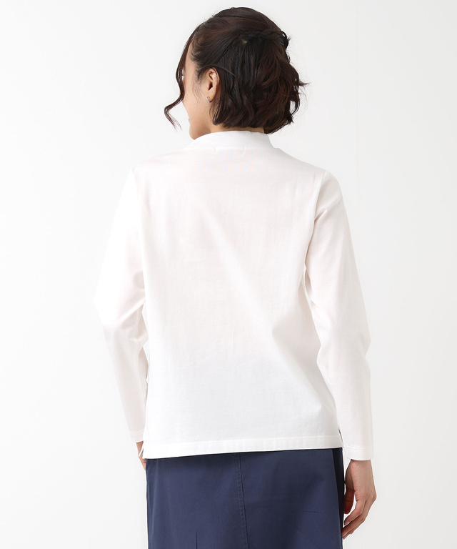 天竺 モックネック Tシャツ