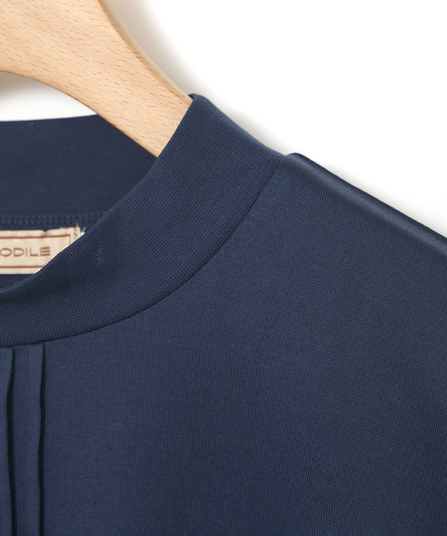 天竺 モックネック Tシャツ