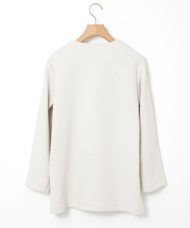 格子柄 ジャカード カーディガン