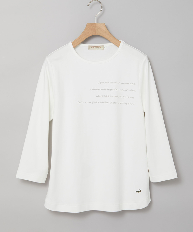 メッセージプリント 七分袖 Tシャツ