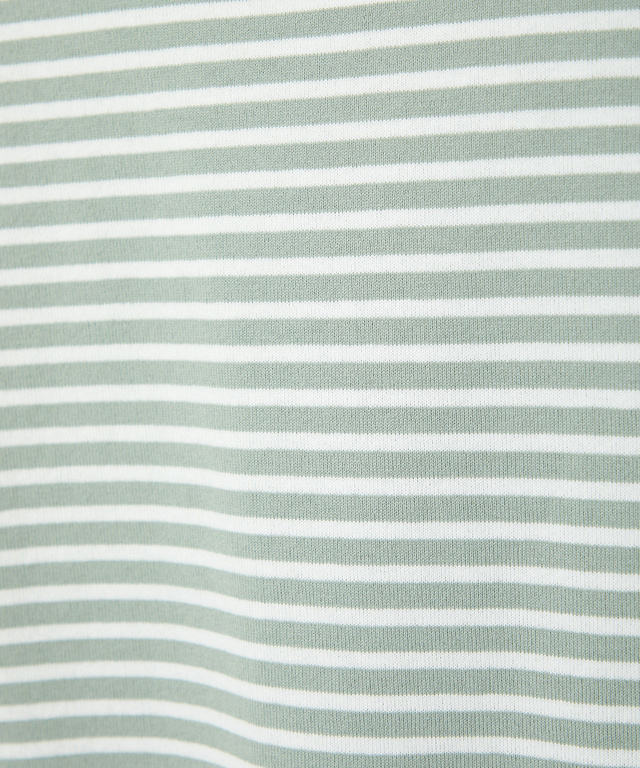 ボーダー 切り替え 七分袖Tシャツ
