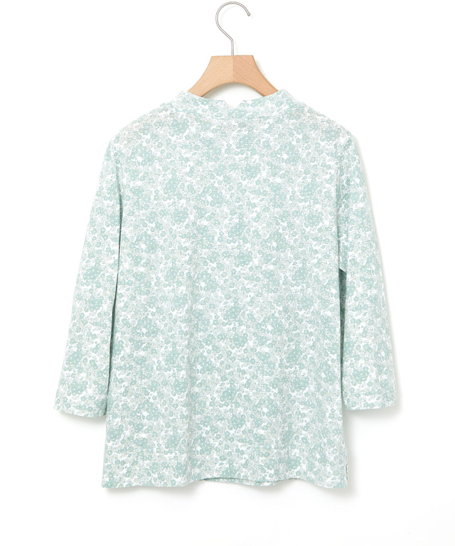 花柄プリント ハイネック プルオーバー