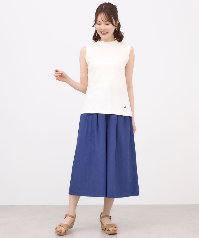 リブ ハイネック タンクトップ