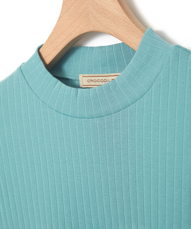 リブ ハイネック タンクトップ