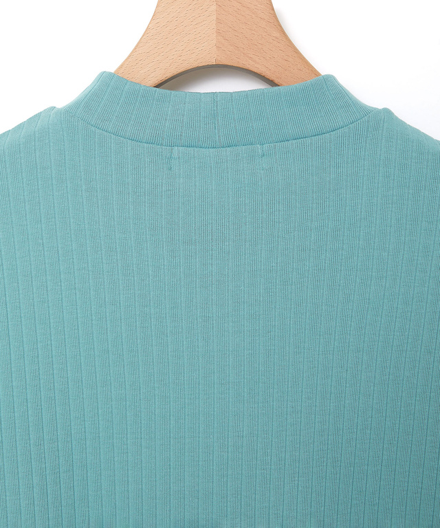 リブ ハイネック タンクトップ