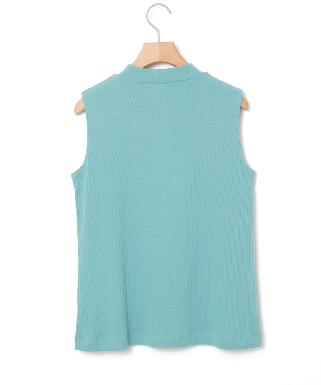 リブ ハイネック タンクトップ