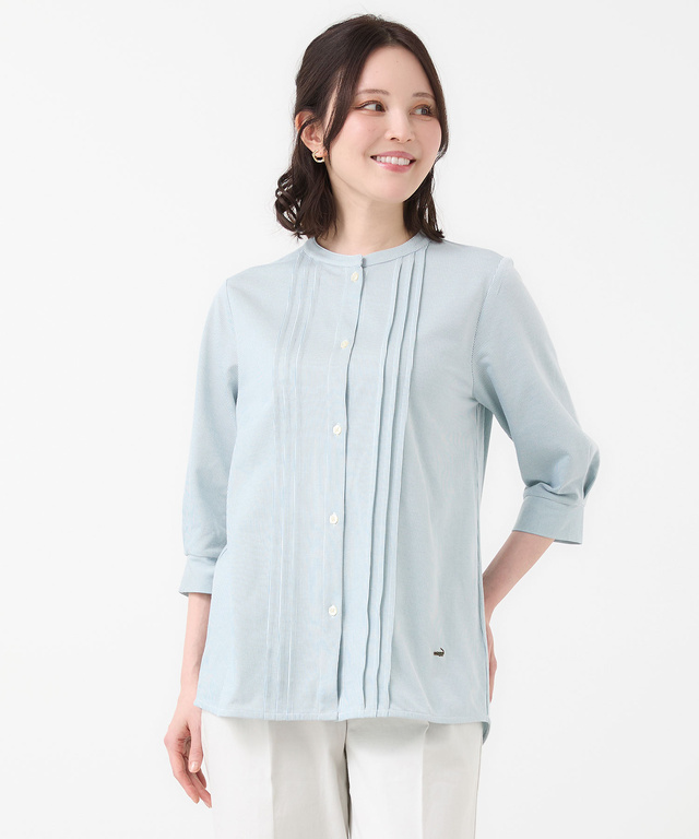 ストライプ ピンタック チュニック