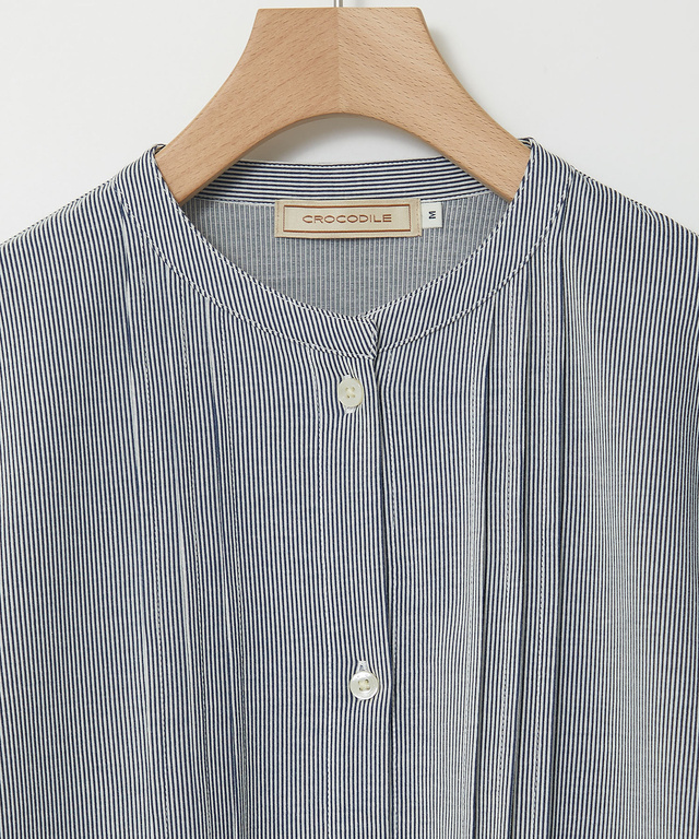 ストライプ ピンタック チュニック