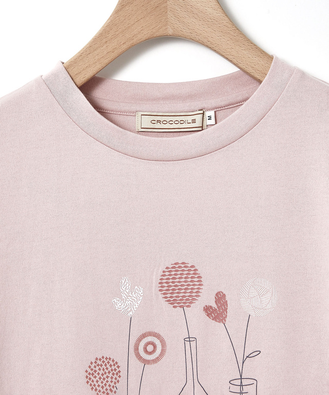 フラワーモチーフ 半袖 Tシャツ