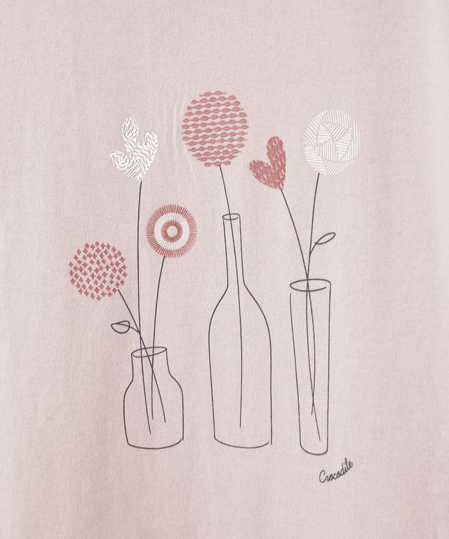 フラワーモチーフ 半袖 Tシャツ