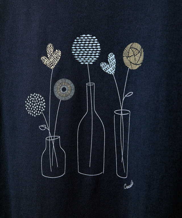 フラワーモチーフ 半袖 Tシャツ