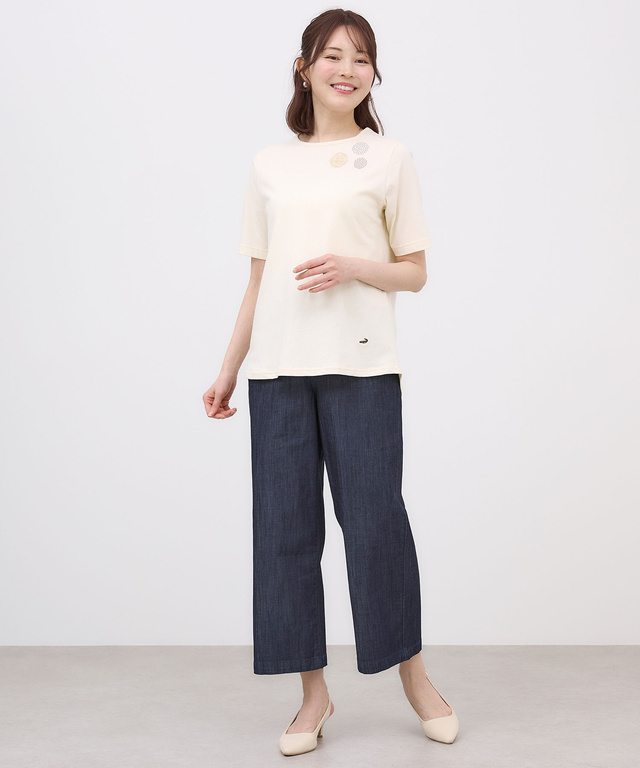 ブローチプリント 半袖 Tシャツ