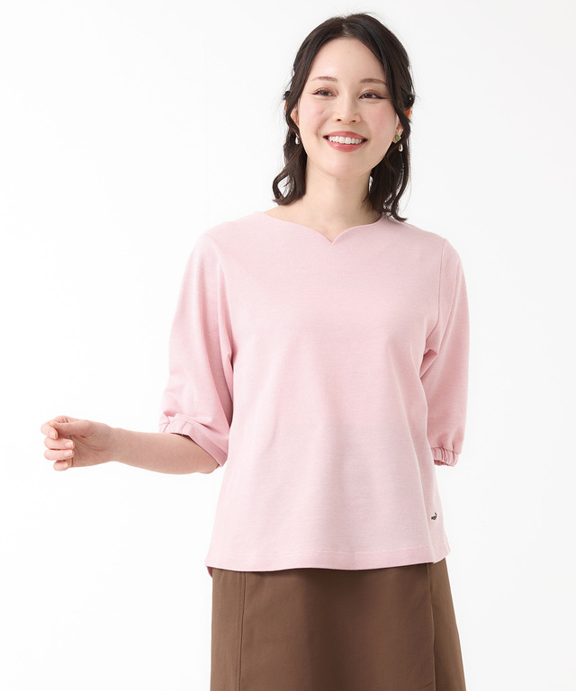 ピンボーダー パフスリーブ カットソー