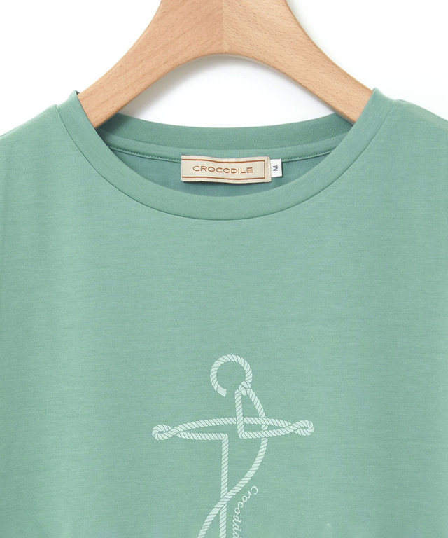 プレーティング天竺 アンカー柄 Tシャツ【UVカット】