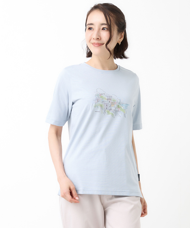 水彩調 プリント Tシャツ【吸汗速乾】