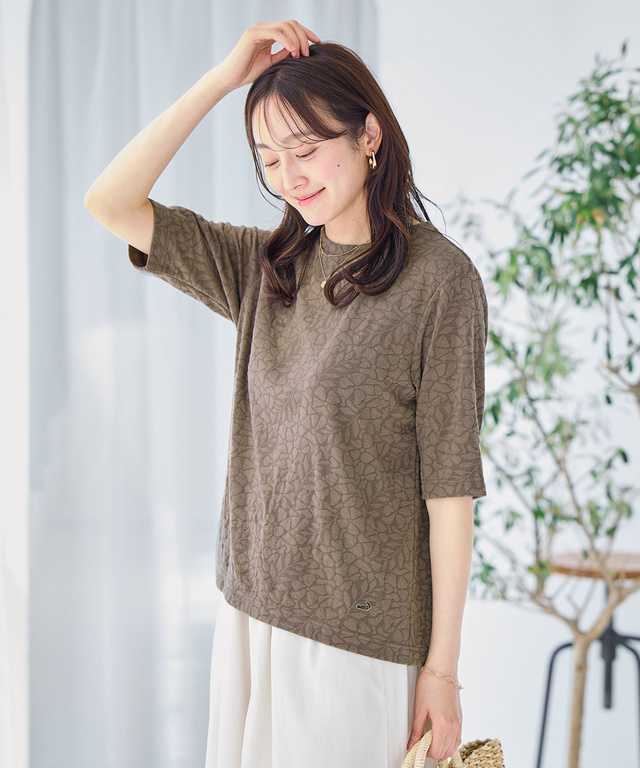 ボタニカル柄 ジャカード カットソー