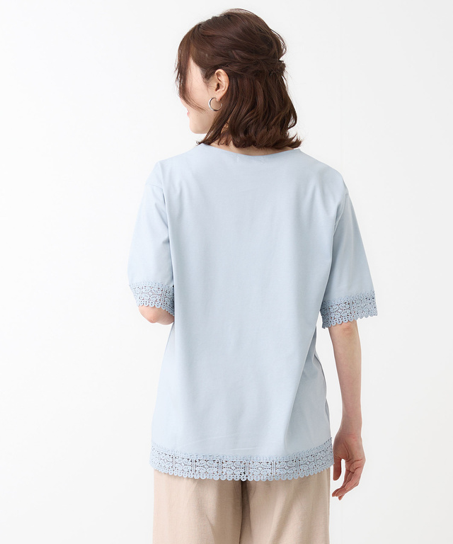 レース チュニック丈 Tシャツ