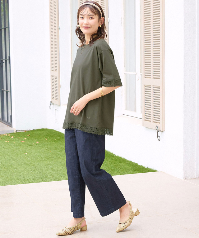 レース チュニック丈 Tシャツ