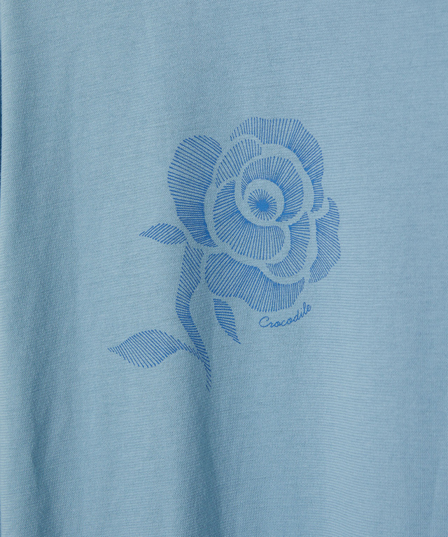 フラワープリント 天竺 Tシャツ