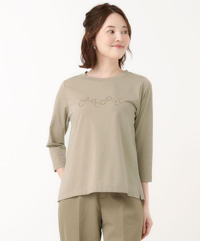 ロゴプリント 七分袖 Tシャツ