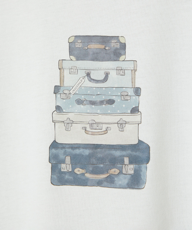トランク柄プリント 七分袖 Tシャツ
