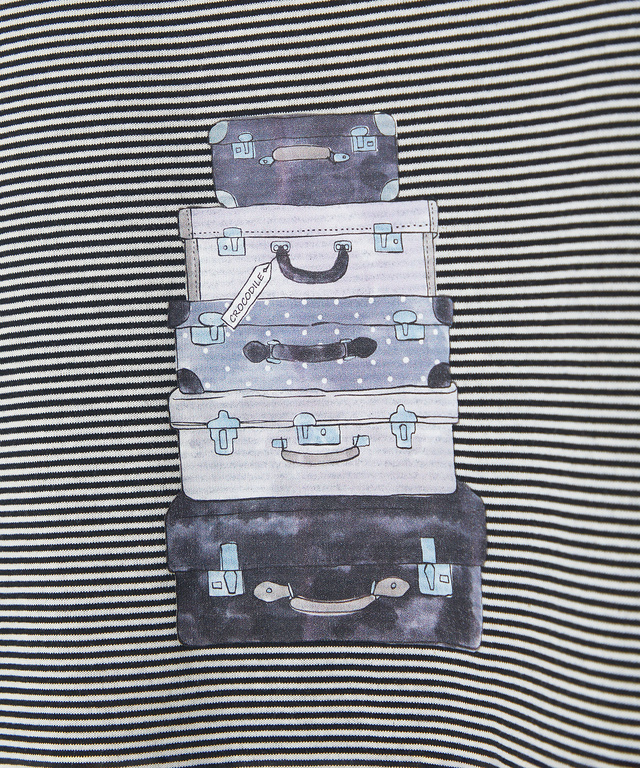 トランク柄プリント 七分袖 Tシャツ