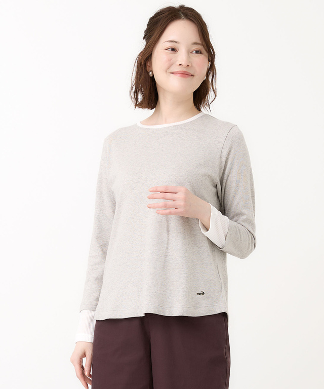 レイヤード風 長袖 Tシャツ
