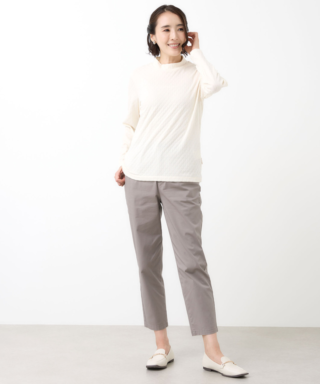 フラワー ジャカード ハイネックプルオーバー