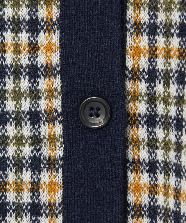 クロコダイルタータン ウールブレンド カーディガン