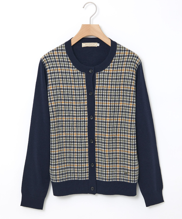 クロコダイルタータン ウールブレンド カーディガン