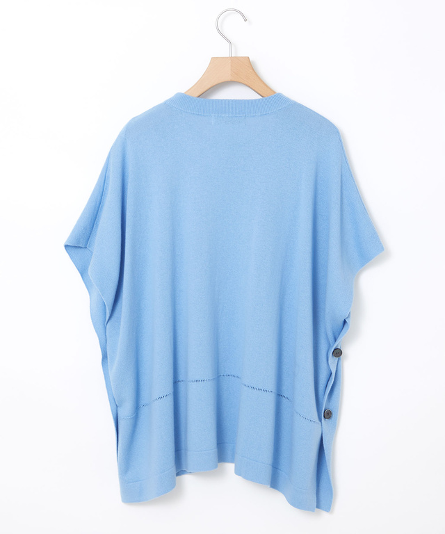 ウールブレンド ポンチョ風 ニット ベスト【手洗いOK】